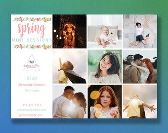 Photoshop Template | Spring Mini Session Template | Spring Template | Photography Template | Mini Session Template | Marketing Template