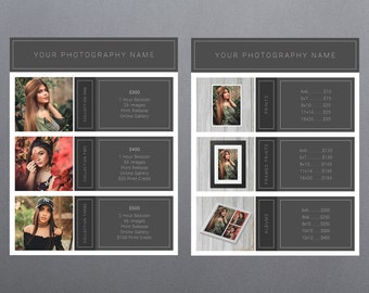 Photography Pricing Template | Photography Price Sheet Template | Photography Price Guide | Price List Template | Photography Pricing Guide