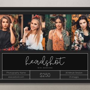 Headshot Template | Headshot Mini Session Template | Headshot Session Template | Headshot Marketing Template | Headshot Sessions | Headshots