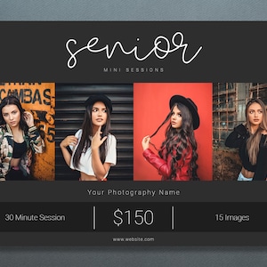 Photoshop Template | Senior Mini Session Template | Senior Template | Photography Template | Senior Session Template | Senior Sessions