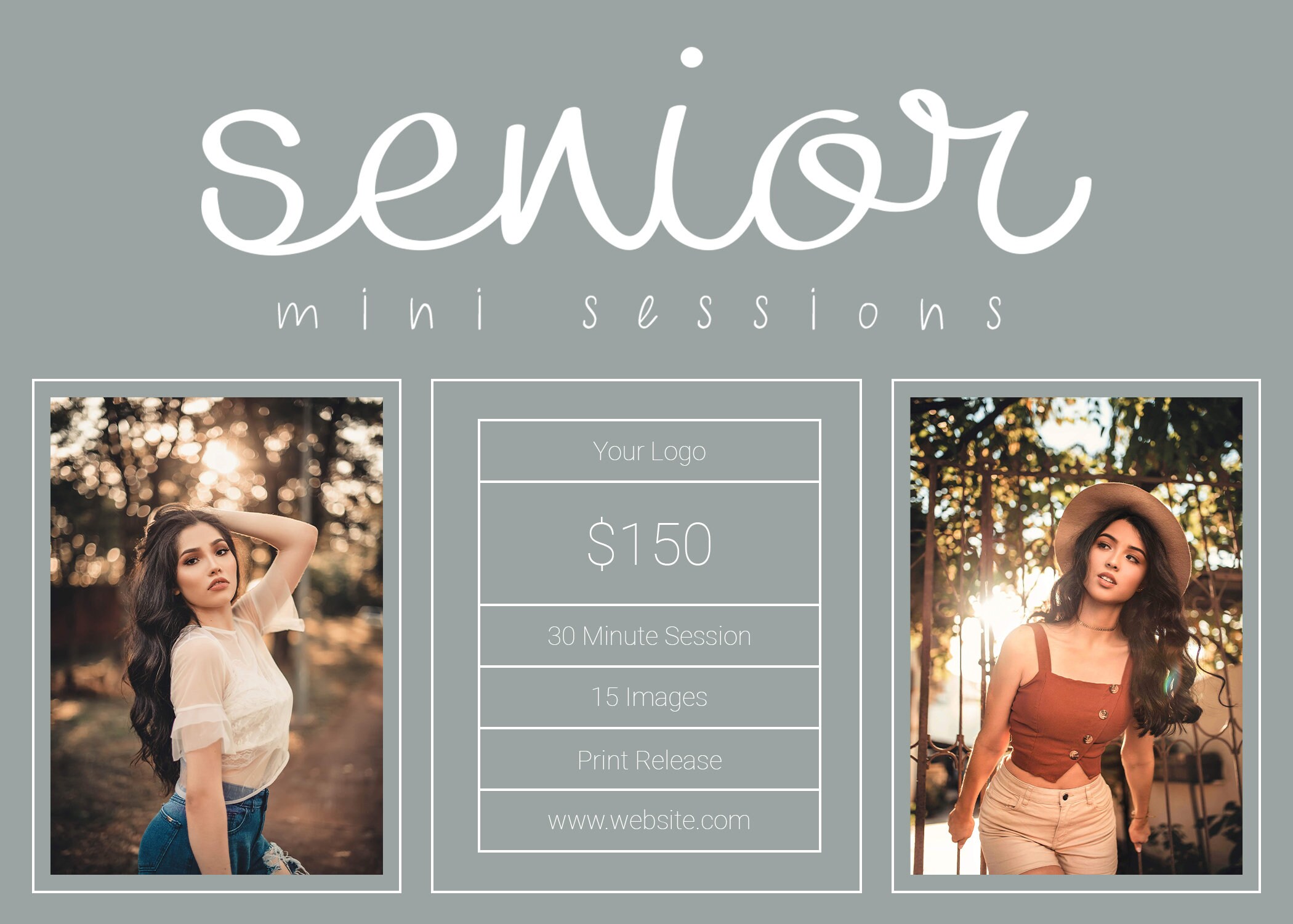 Senior Template | Photoshop Template | Senior Mini Session Template ...