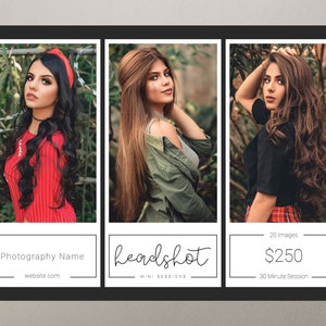 Headshot Template | Headshot Mini Session Template | Headshot Photo Template | Headshot Marketing Template | Headshot Sessions | Headshots