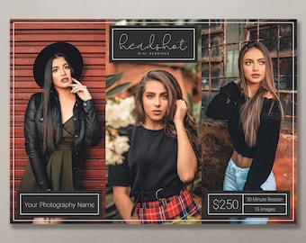 Photoshop Template | Headshot Mini Session Template | Headshot Photo Template | Headshot Template | Headshot Sessions | Headshot Minis