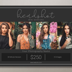 Headshot Template | Headshot Mini Session Template | Headshot Photo Template | Headshot Marketing Template | Headshot Sessions | Headshots