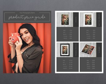 Photography Pricing Template | Photography Price Sheet Template | Photography Price Guide | Price List Template | Photography Pricing Guide