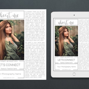 About Me Page Template | About Me Template | About Me Page | Meet The Photographer Template | Website About Me Page | Meet The Photographer