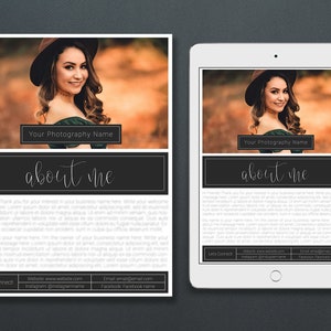 About Me Page Template | About Me Template | About Me Page | Meet The Photographer Template | Website About Me Page | Meet The Photographer