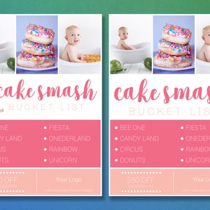 Cake Smash Bucket List Template | Cake Smash Template | Photoshop Template | Cake Smash Marketing Template | Cake Smash Bucket List | PSD