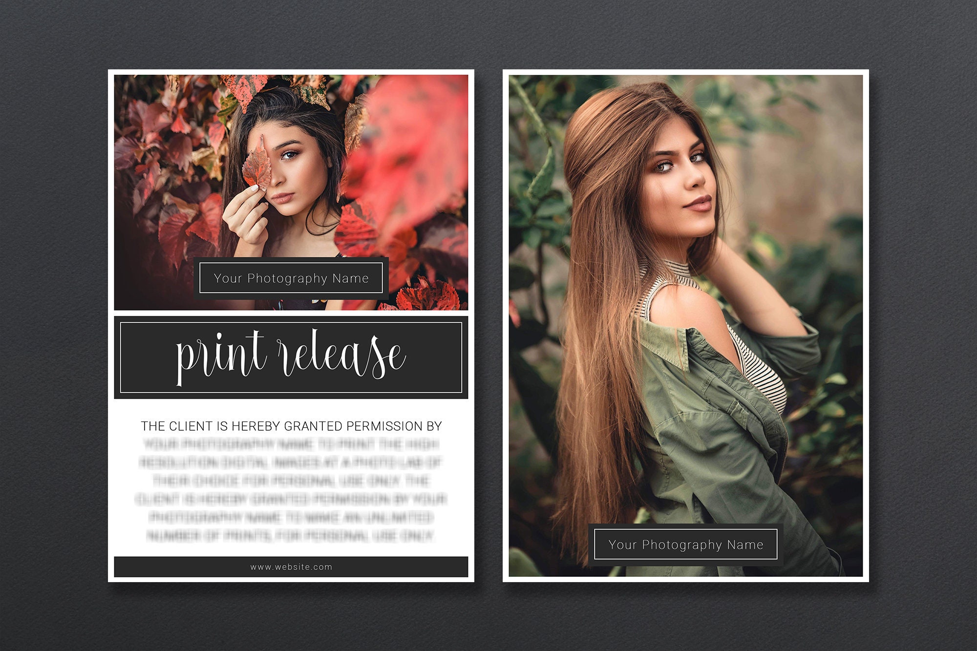 Print Release Card Template | Print Release Template | Marketing Card ...