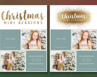 Photoshop Template | Christmas Mini Session Template | Christmas Template | Photography Template | Christmas Minis | Marketing Template