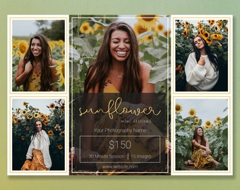 Sunflower Session Template | Sunflower Mini Session Template | Sunflower Sessions | Sunflower Minis | Fall Session Template | Fall Template