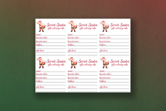 secret-santa-gift-exchange-info-cards-secret-santa-gift-etsy