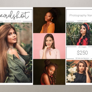 Headshot Template | Headshot Mini Session Template | Headshot Photo Template | Headshot Marketing Template | Headshot Sessions | Headshots