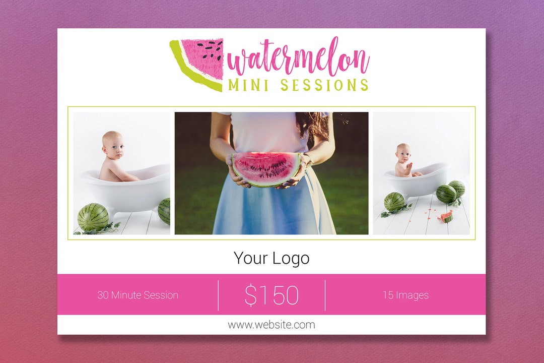 Photoshop Template | Watermelon Mini Session Template | Photography ...