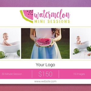 Photoshop Template | Watermelon Mini Session Template | Photography ...
