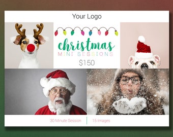 Photoshop Template | Christmas Mini Session Template | Christmas Template | Photography Template | Christmas Minis | Marketing Template