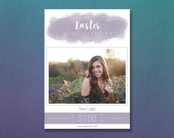 Watercolor Photoshop Template | Easter Mini Session Template | Easter Template | Photography Template | Easter Minis | Easter Minis Template