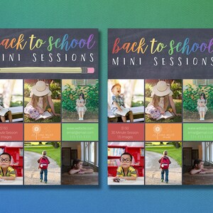 Photoshop Template | Back To School Mini Session Template | Photography Template | Mini Session Template | Marketing Template | Blog Board