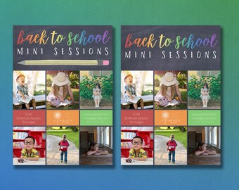 Photoshop Template | Back To School Mini Session Template | Photography Template | Mini Session Template | Marketing Template | Blog Board