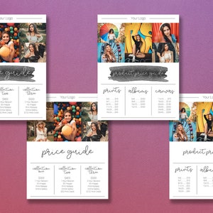 Photography Pricing Template | Photography Price Sheet Template | Photography Price Guide | Price List Template | Photography Pricing Guide