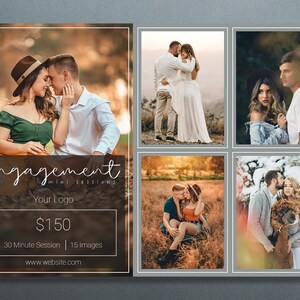 Photoshop Template | Engagement Mini Session Template | Photo Template | Engagement Template | Engagement Sessions | Engagement Mini Session