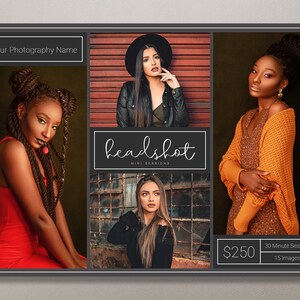 Headshot Template | Headshot Mini Session Template | Headshot Photo Template | Headshot Marketing | Headshot Sessions | Headshot Minis
