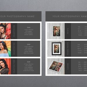Pricing Sheet Template | Photography Price Sheet Template | Photography Price Guide | Price List Template | Photography Pricing Guide | PSD
