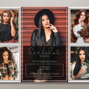 Headshot Template | Headshot Mini Session Template | Headshot Photo Template | Headshot Marketing Template | Headshot Sessions | Headshots
