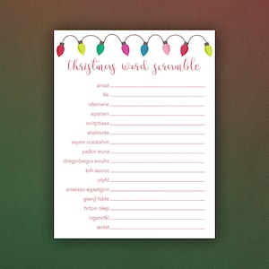 Christmas Word Scramble | Printable Christmas Game | Christmas Printable | Christmas Game | Word Scramble Game | Word Scramble | Game