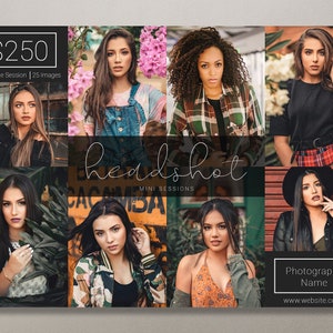 Headshot Template | Headshot Mini Session Template | Headshot Photo Template | Headshot Marketing Template | Headshot Sessions | Headshots