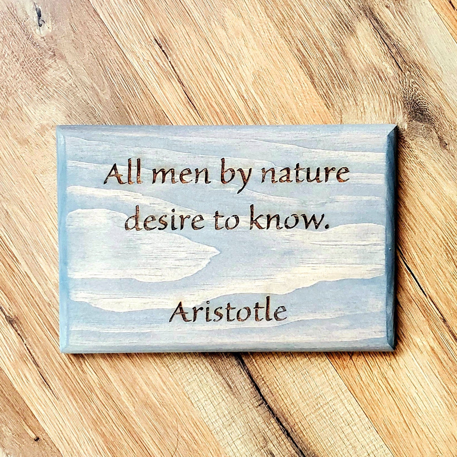 Aristotle Quote Wooden Sign All by Nature to Know | Etsy