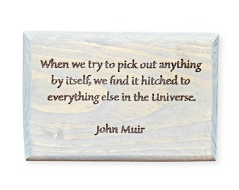 John Muir Quote Wooden Sign: Rustic Nature Decor