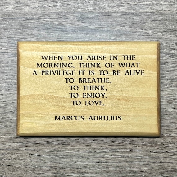 Marcus Aurelius Quote Wooden Sign: Stoic Philosophy Decor