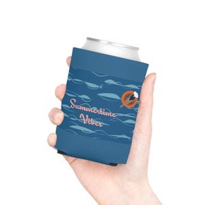Summertime Vibes Can Cooler | Pool Float Waves Beverage Sleeve