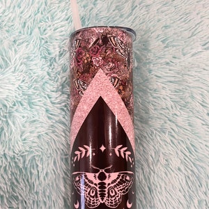 Death moth moon phase tumbler- 20oz Sublimation Halloween Tumbler, no epoxy tumbler