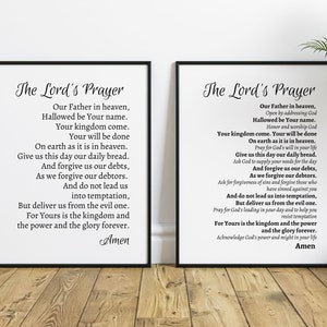 The Lord&#39;s Prayer Due versioni Stampabile Digital Wall Art Instant Download