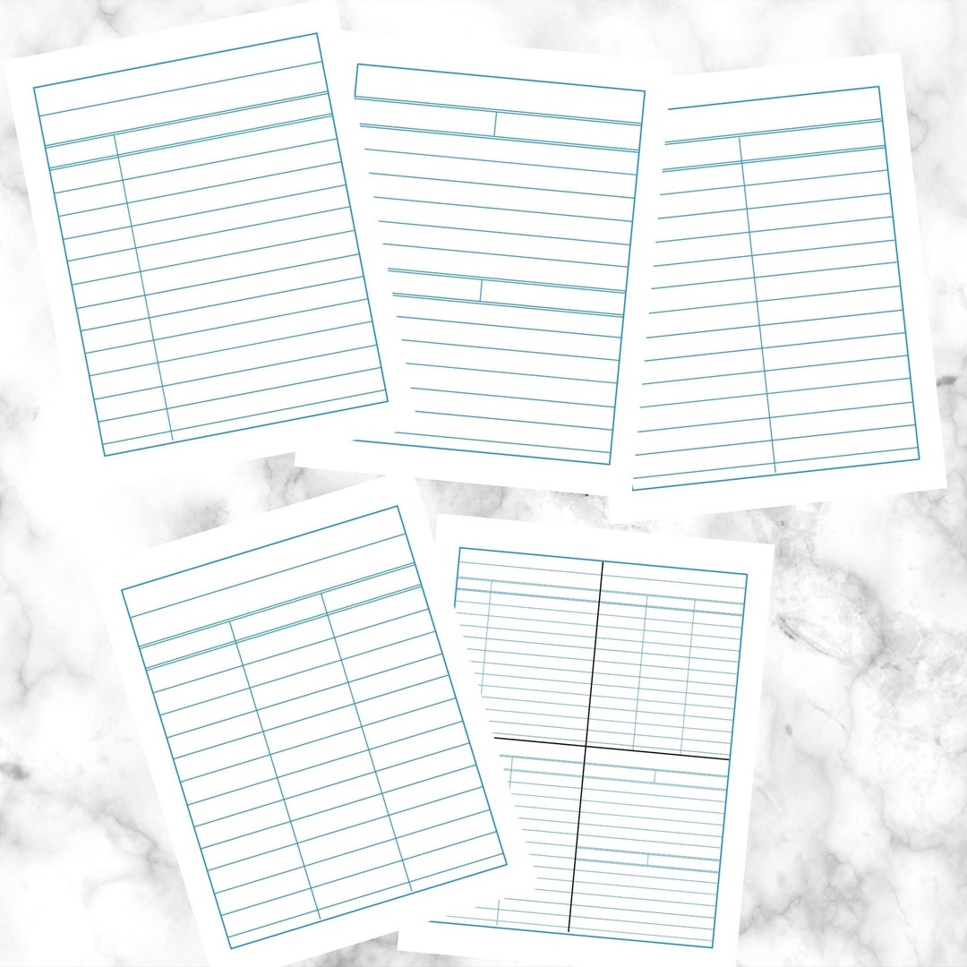 Vintage Library Cards Printable Instant Download Etsy