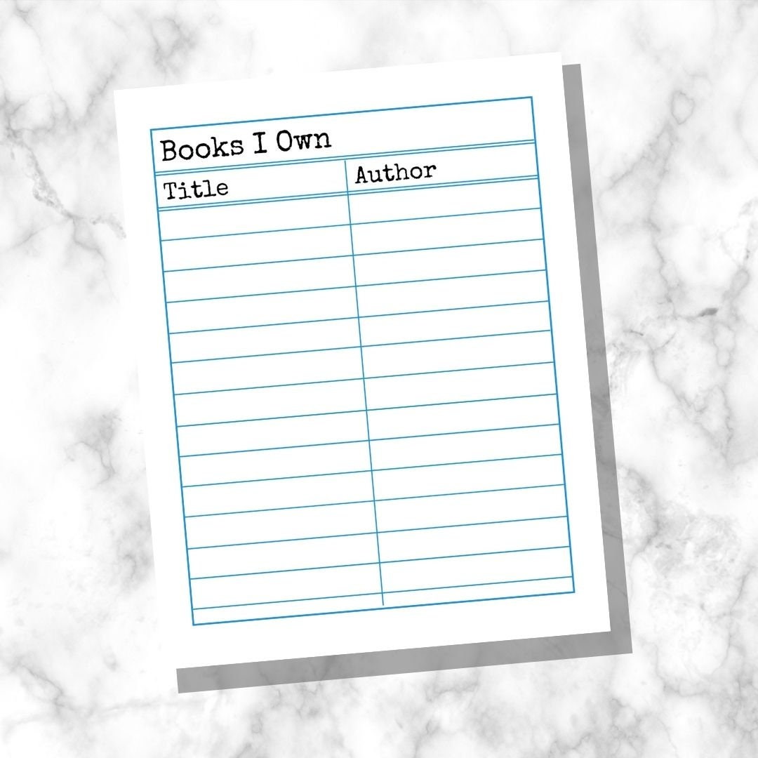 Library Books Library Tracking Card Books I Own Library Card Tracker Printable Instant Download - Etsy