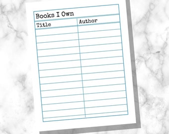 Books I Own Tracker - Etsy