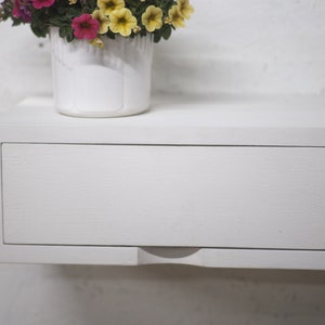 Bedside table white hanging, various widths NEW