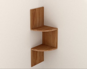 Corner shelf made of solid wood (no glued wood panel) NEW