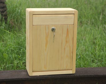 Mailbox "Nicole" made of solid pine wood, linseed oil treated NEW