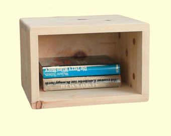 Zirbe Nachttisch "Samo" hängend aus Zirbenholz / Zirbelkiefer Lamellen (Duftholz), 30cm NEU