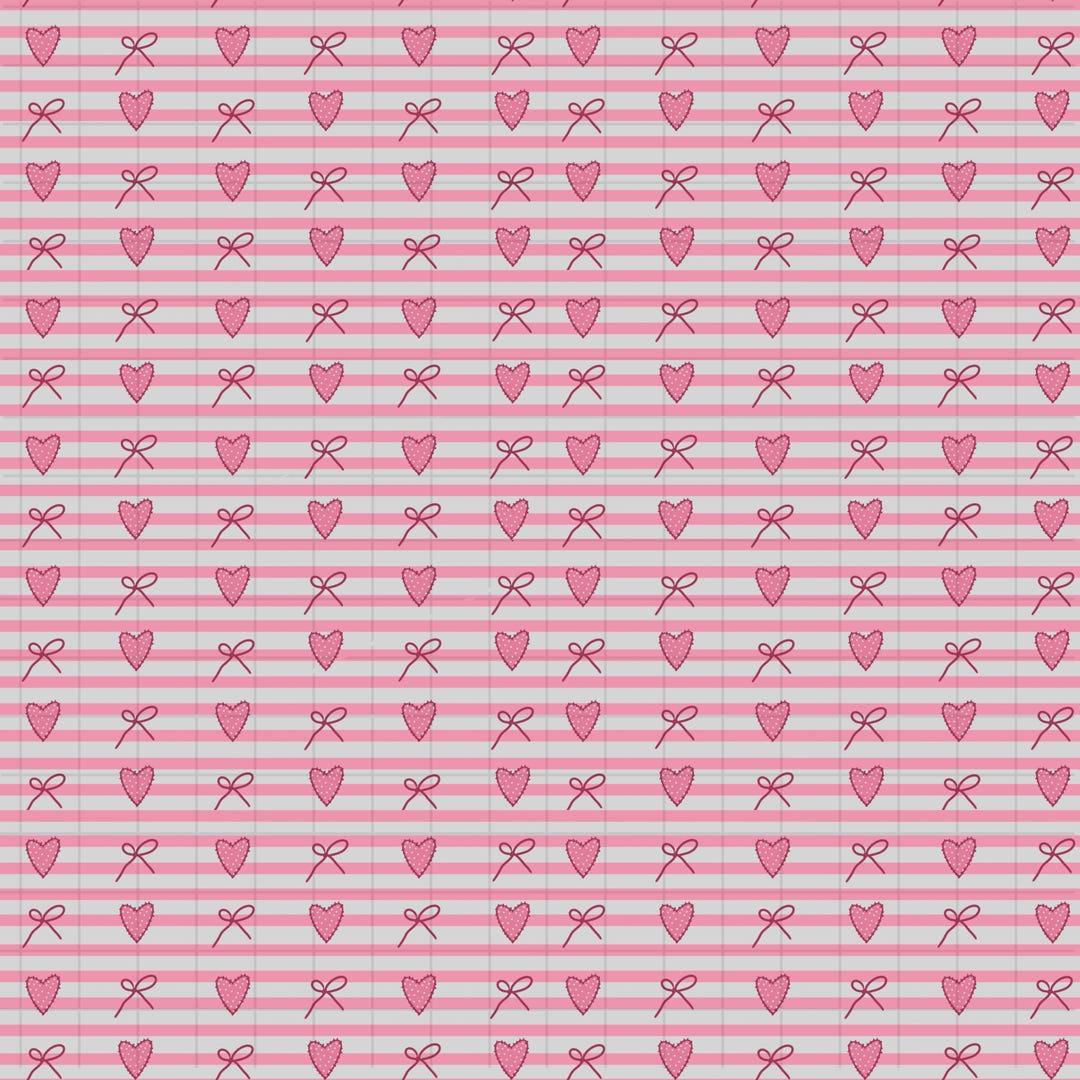Valentine Seamless Pattern | Pink Hearts & Bows | Digital Instant ...