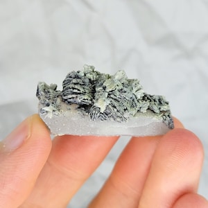 Specularite & Calcite on Quartz from Inner Mongolia, China