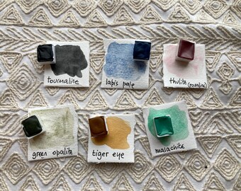 GEMSTONE PAINT HALFPANS: All Natural Mineral Handmade Watercolors