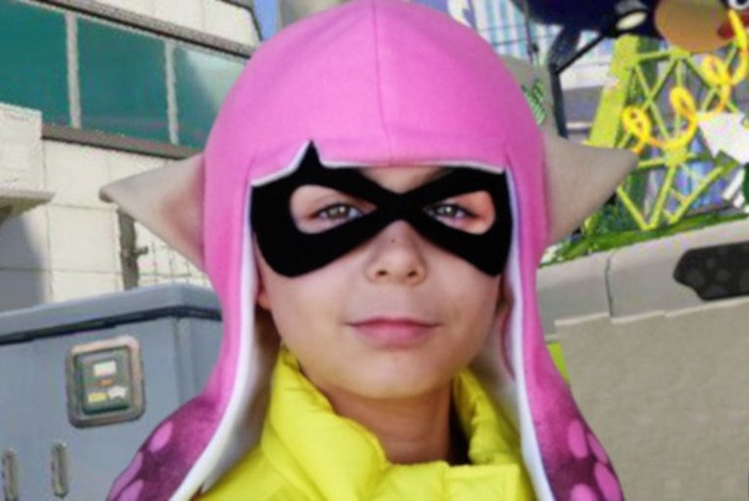 Splatoon Mask Black Felt Mask Splatoon Cosplay Handmade Etsy
