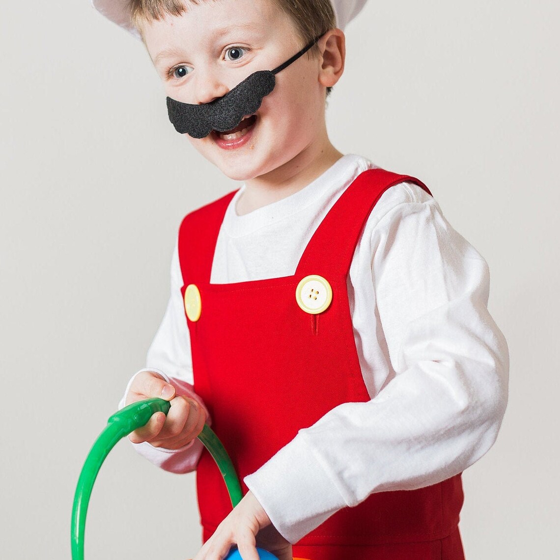 Fire Mario Costume Halloween Costume Unisex Red Overalls Etsy UK