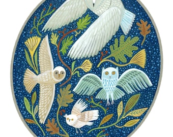A Circle of Owls, 8x10&quot;