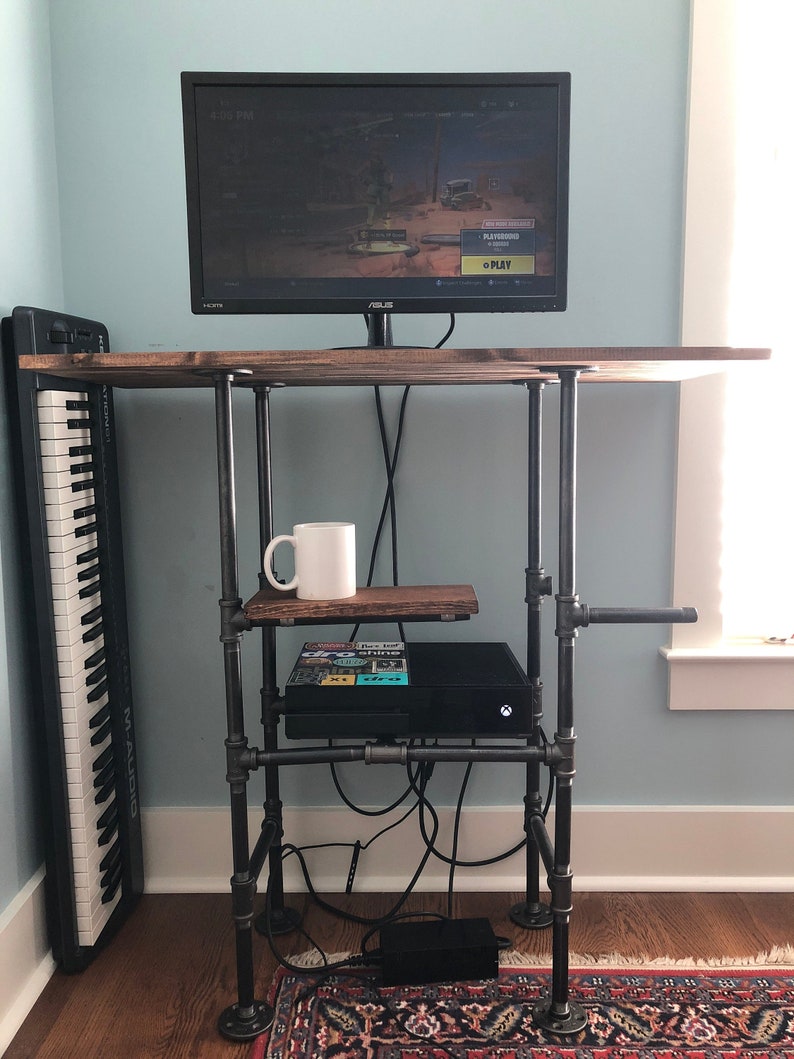 Industrial Rustic Xbox One Monitor Desk Stand Etsy